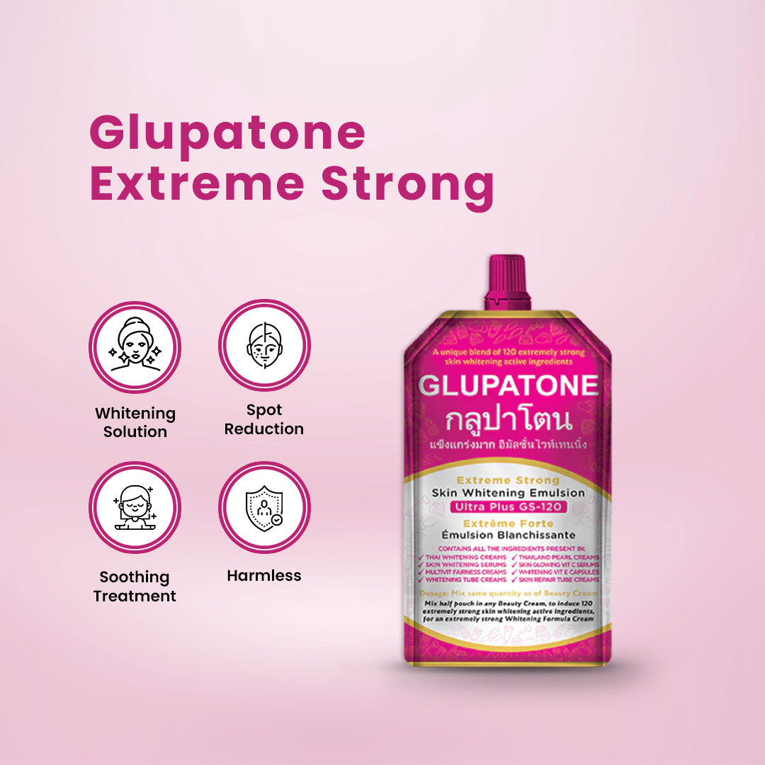 GLUPATONE Extreme Strong Whitening Emulsion Ultra Plus GS-120 For Face & Body 50ml