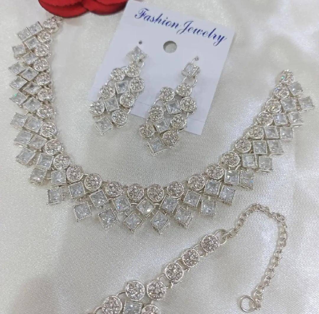 Golden Crystal Girls  Jewellery Set For Women Trendy Fashion