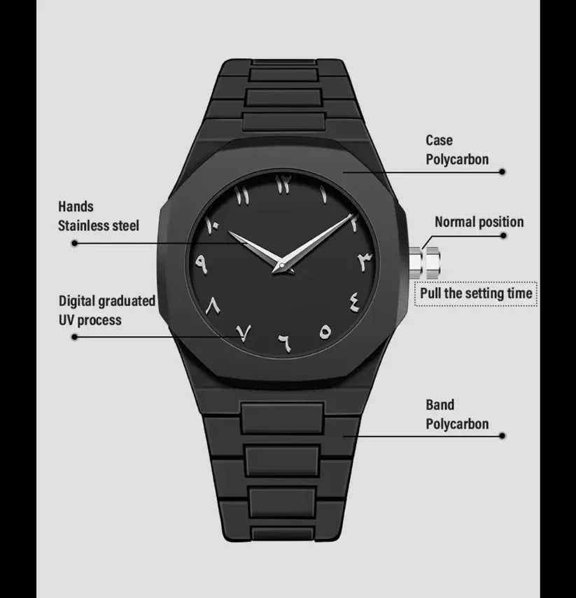 Arabic Aura Black Dial Watch