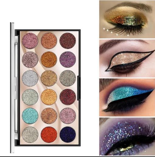 Glowing Face 18 Color Glitter Eyeshadow for girls