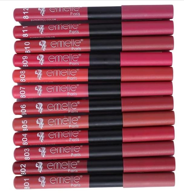 Emelie - Matte Lip & Eye Pencil (12 pec)