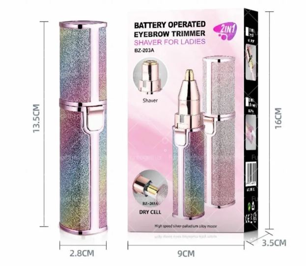 Rechargeable Flawless 2 in 1 Eye Brow And Facial Hair Remover Machine