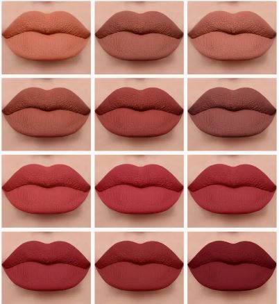 12Pcs Matte Nude Liquid Waterproof Lip Gloss