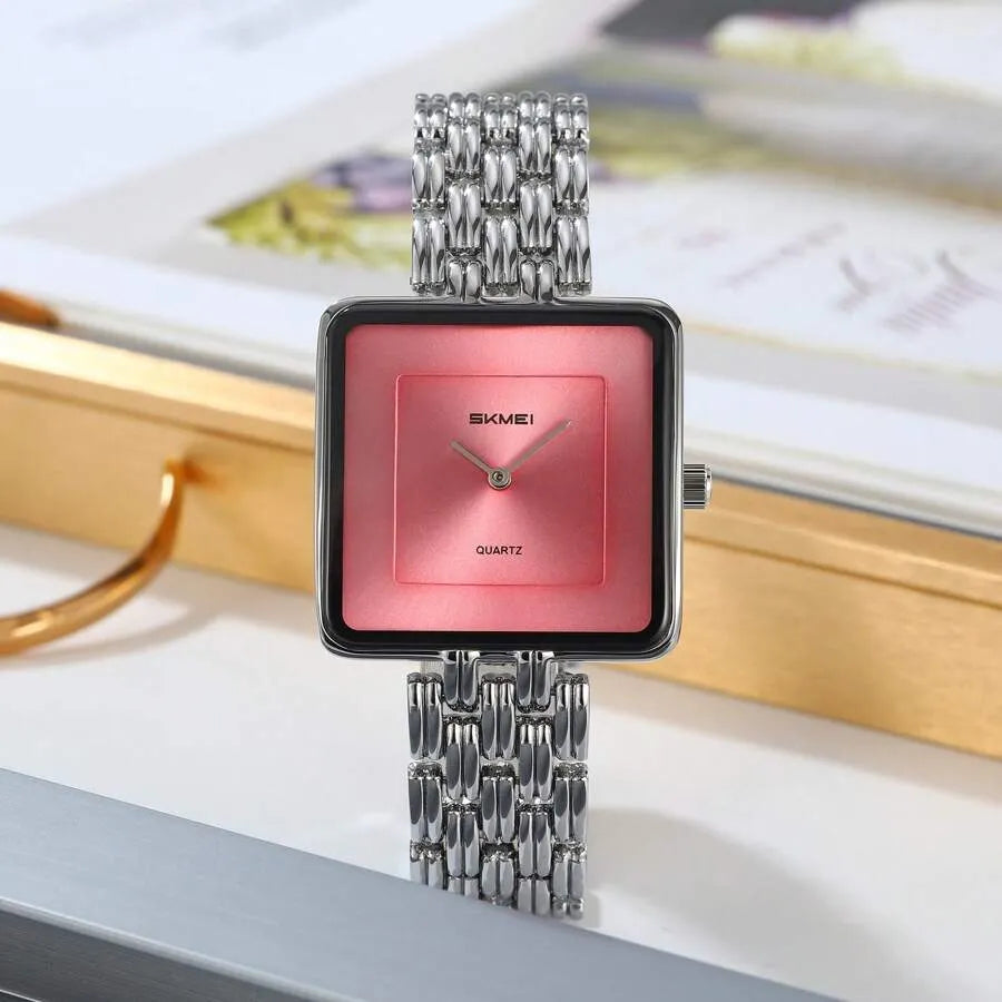 SKMEI 2372 Ladies Quartz Watch Elegant Business Casual Style Square Design Hot Selling Fashion Gift