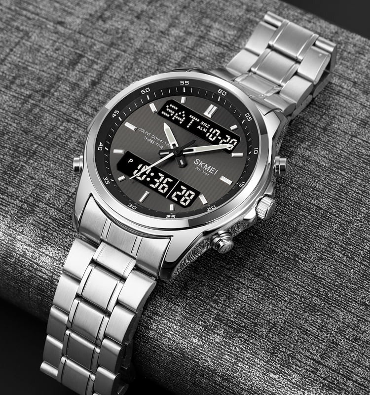 Skmei Analog Digital Multifunction Steel watch For Men
