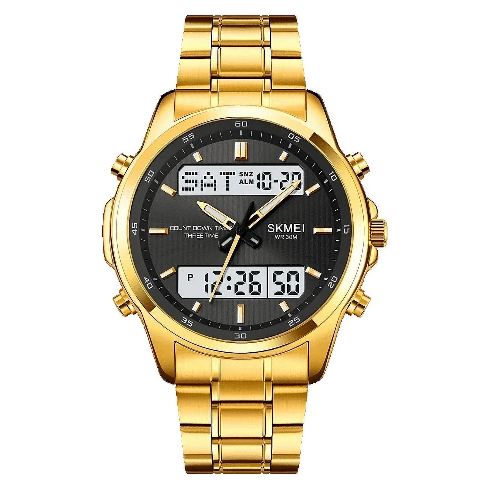 Skmei Analog Digital Multifunction Steel watch For Men
