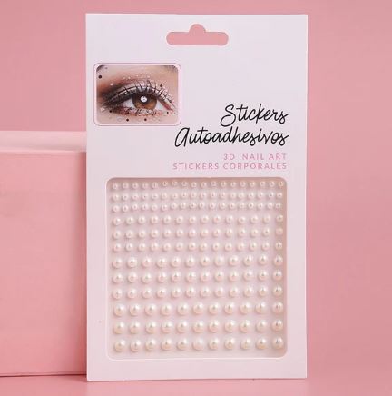 3mm/4mm/5mm/6mm 3D Pearl Face Jewels Eyeshadow Stickers Self Adhesive Face Body Eyebrow Diamond Nail Stickers